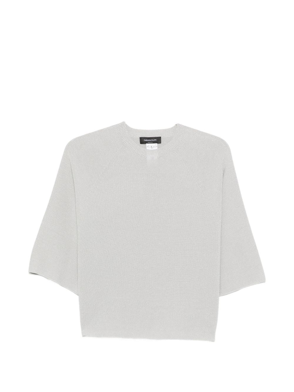 Fabiana Filippi Cotton Blend Knit Sweater — Grey