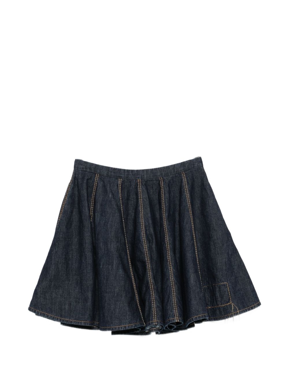 SUSANNE BOMMER Panelled Cotton Mini Skirt — Indigo