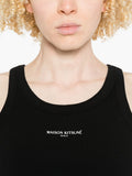 Maison Kitsuné Logo-Embroidered Cotton Tank Top — Black