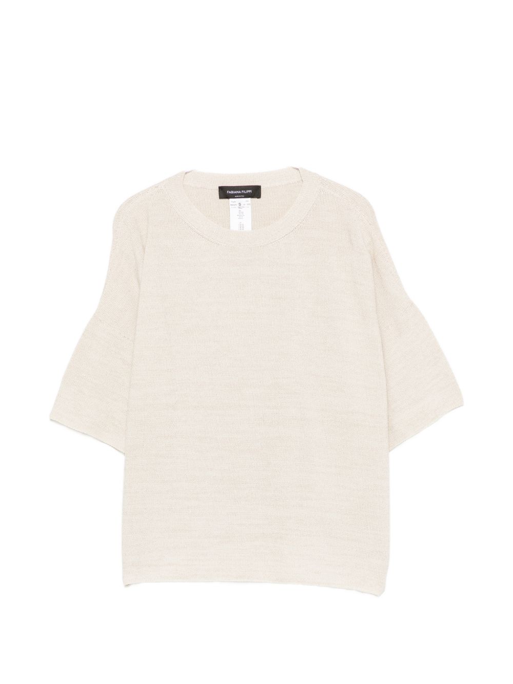 Fabiana Filippi Cotton-Blend T-Shirt — Beige