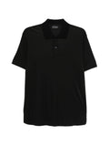 Emporio Armani Logo Embroidered Polo Shirt — Black