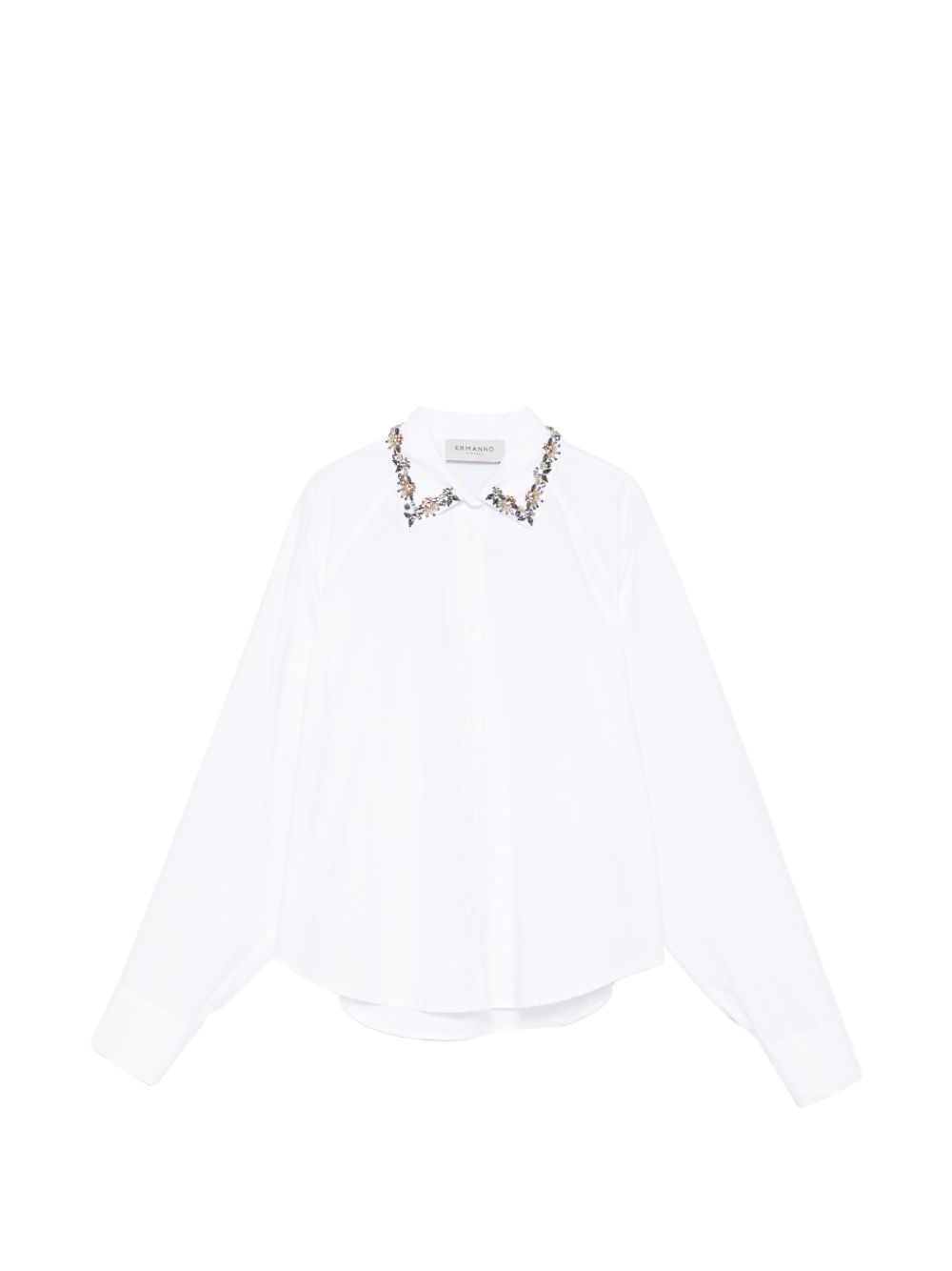 Ermanno Firenze Embroidered Collar Shirt — White