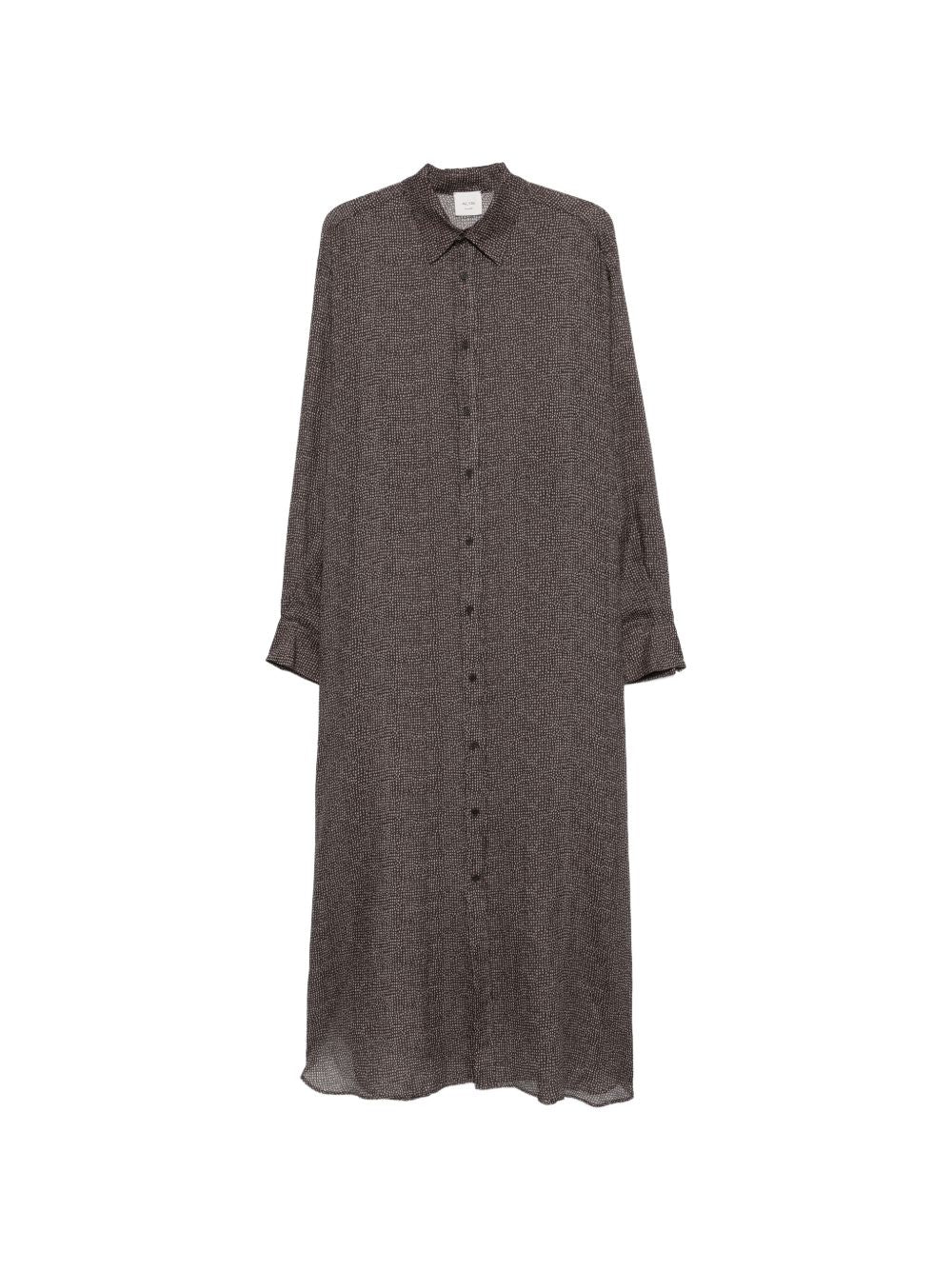 Alysi Ramie Chemisier Shirt Dress — Charcoal