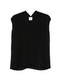 Alysi Silk V-Neck Tank Top — Black