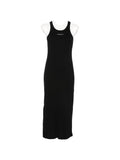 Maison Kitsuné Logo Ribbed Tank Dress — Black