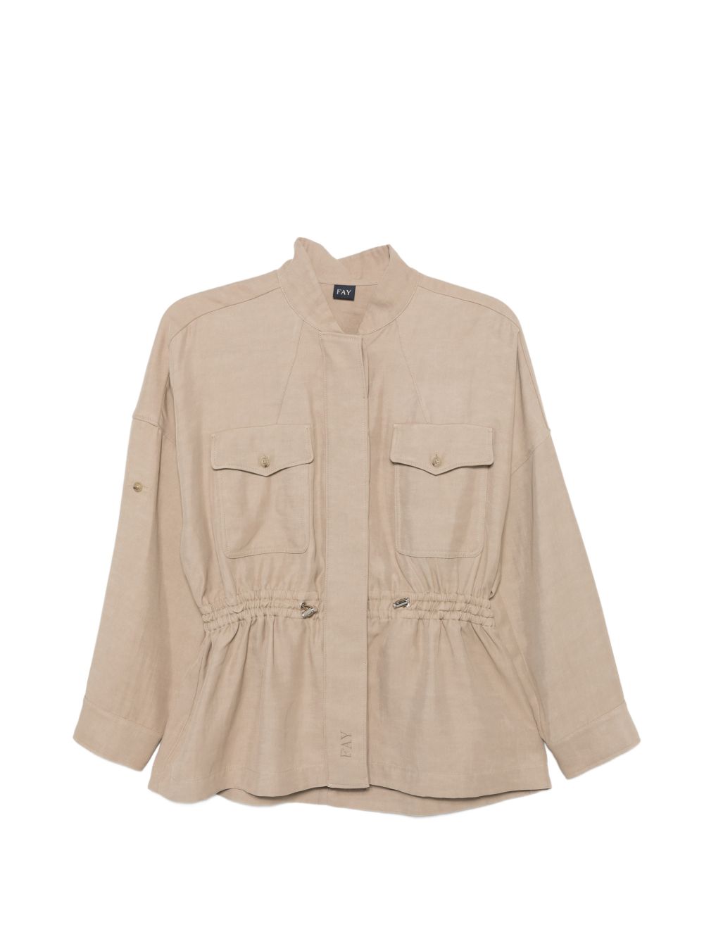 Fay Cotton Overshirt — Beige