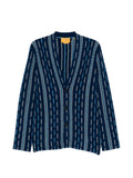 GUEST IN RESIDENCE Striped Cashmere Cardigan — Navy