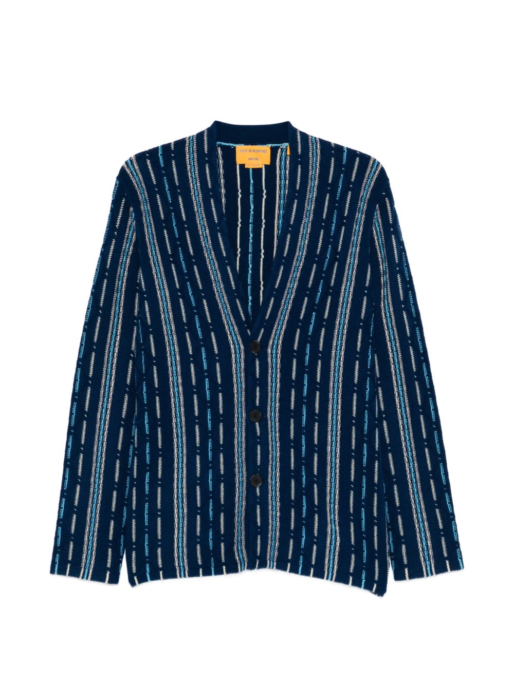 GUEST IN RESIDENCE Striped Cashmere Cardigan — Navy