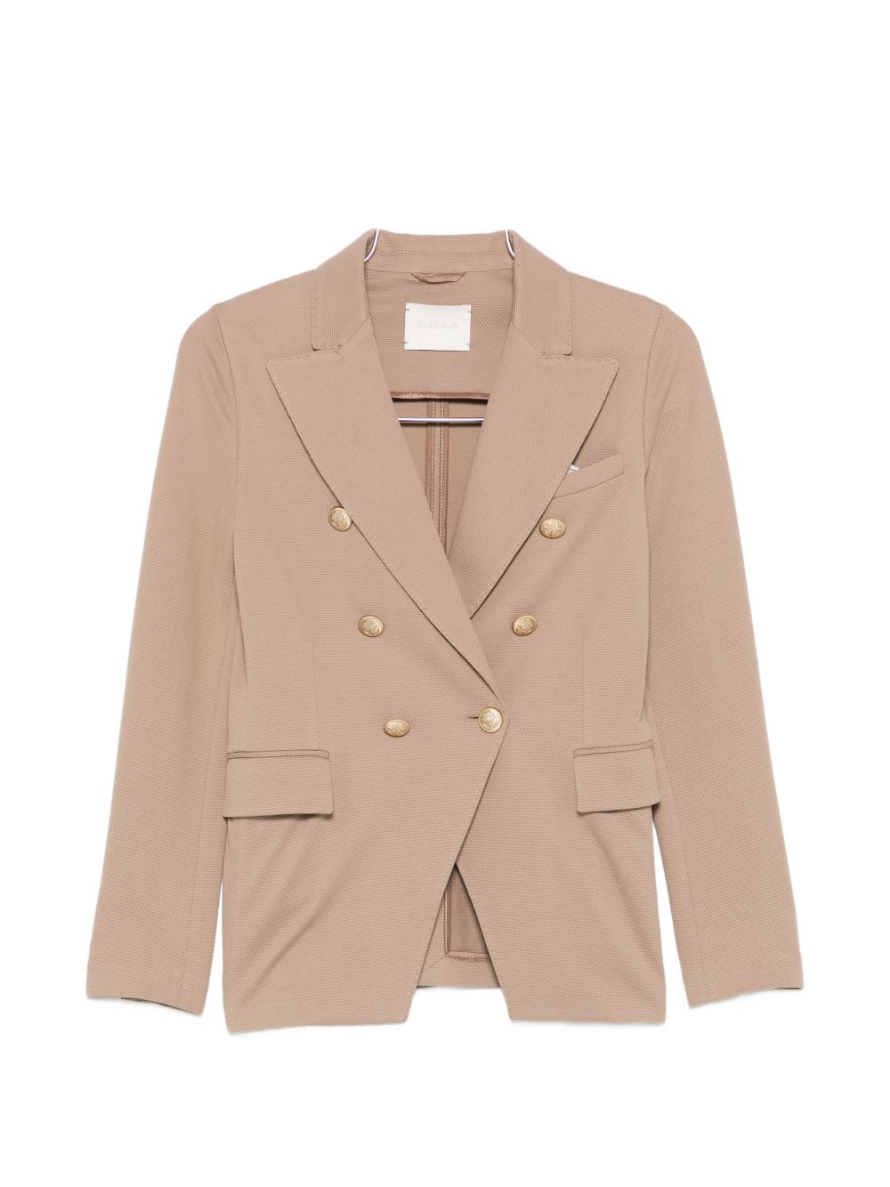 Circolo 1901 Double-Breasted Cotton Blazer — Beige