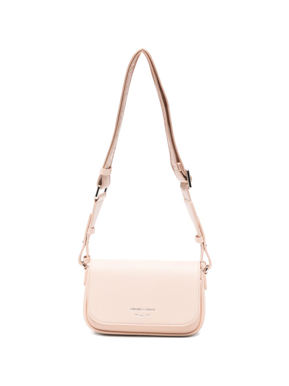 Emporio Armani Logo-Detail Leather Crossbody Bag — Beige