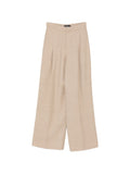 Fay Pleated Cotton Trousers — Beige