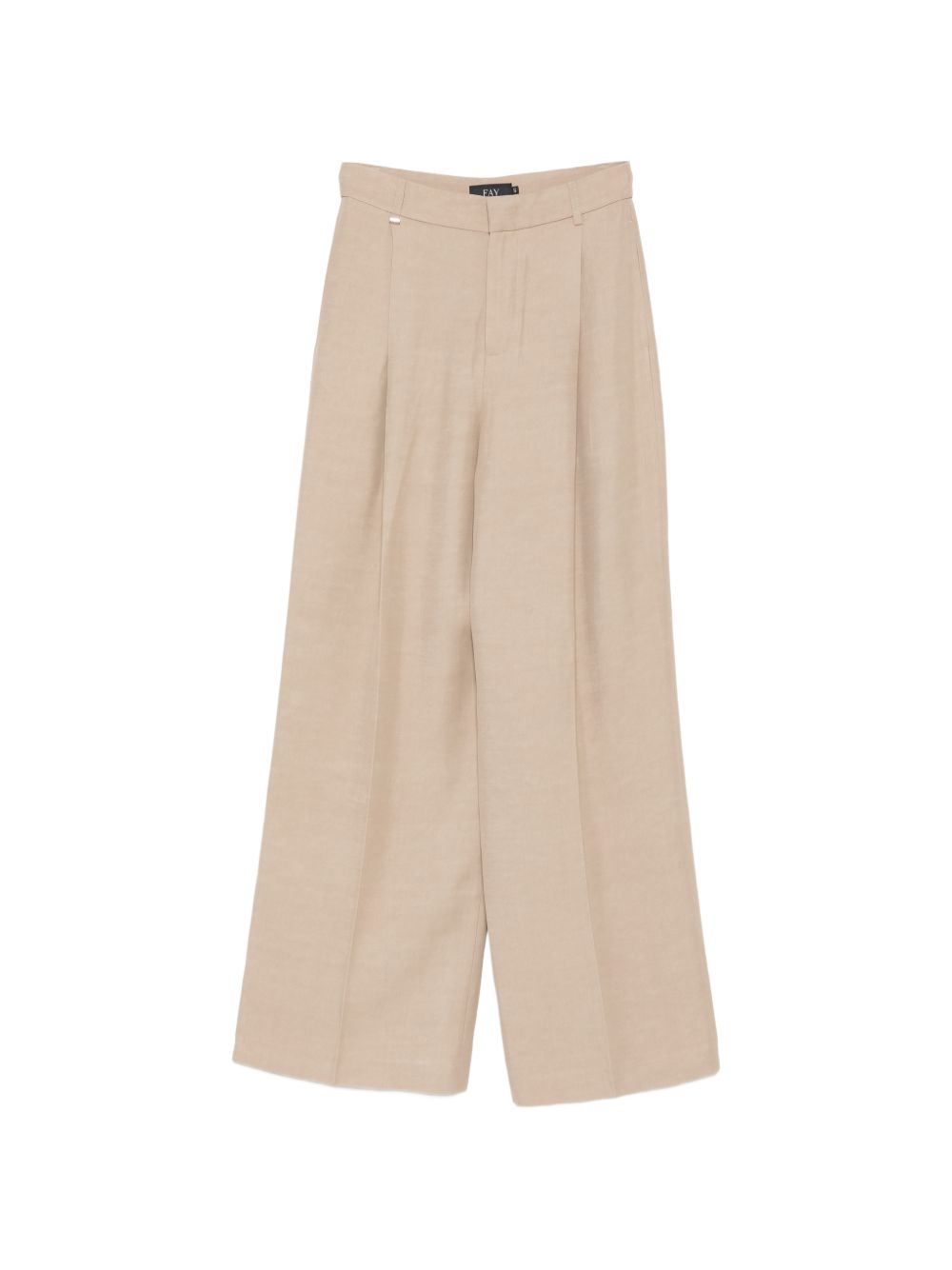 Fay Pleated Cotton Trousers — Beige