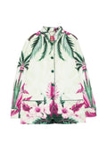 F.R.S . Tropical Floral Printed Silk Jacket — Cream