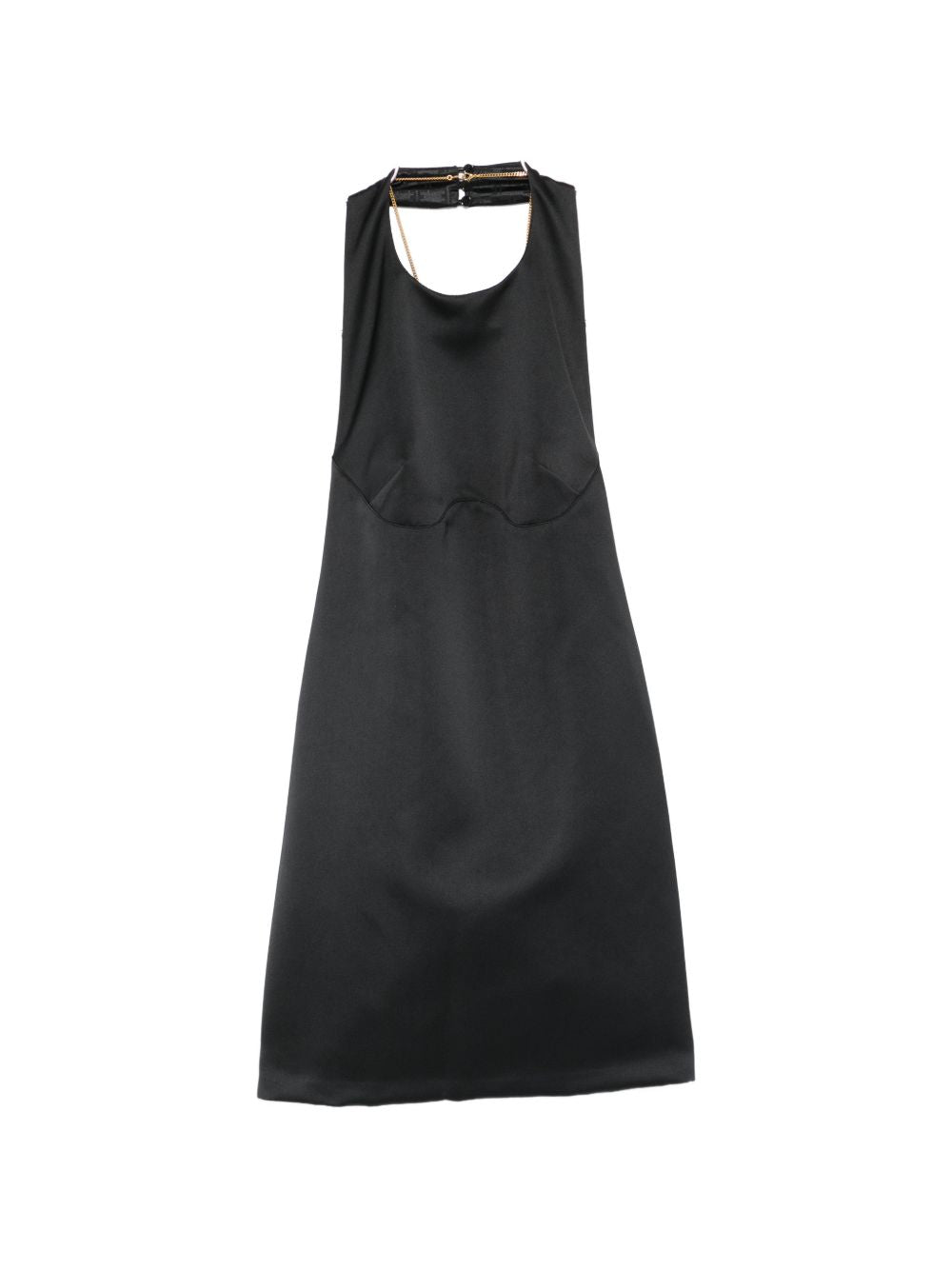 Elisabetta Franchi U-Neck Halterneck Mini Dress — Black