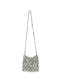 Self-Portrait Crystal-Embellished Clutch — Silver