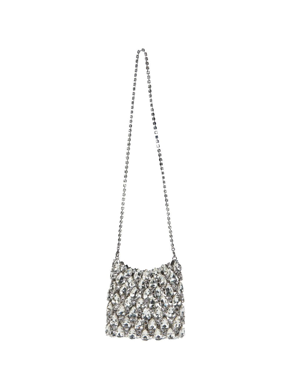 Self-Portrait Crystal-Embellished Clutch — Silver