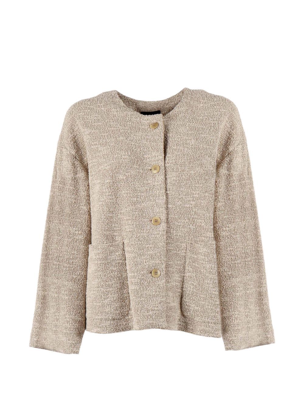 Emporio Armani Cotton Blend Blazer — Beige