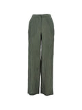 Emporio Armani Crepe Trousers — Olive Green