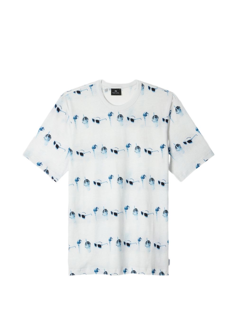 Paul Smith Sunglasses and Ice Cream Print Cotton T-Shirt — White