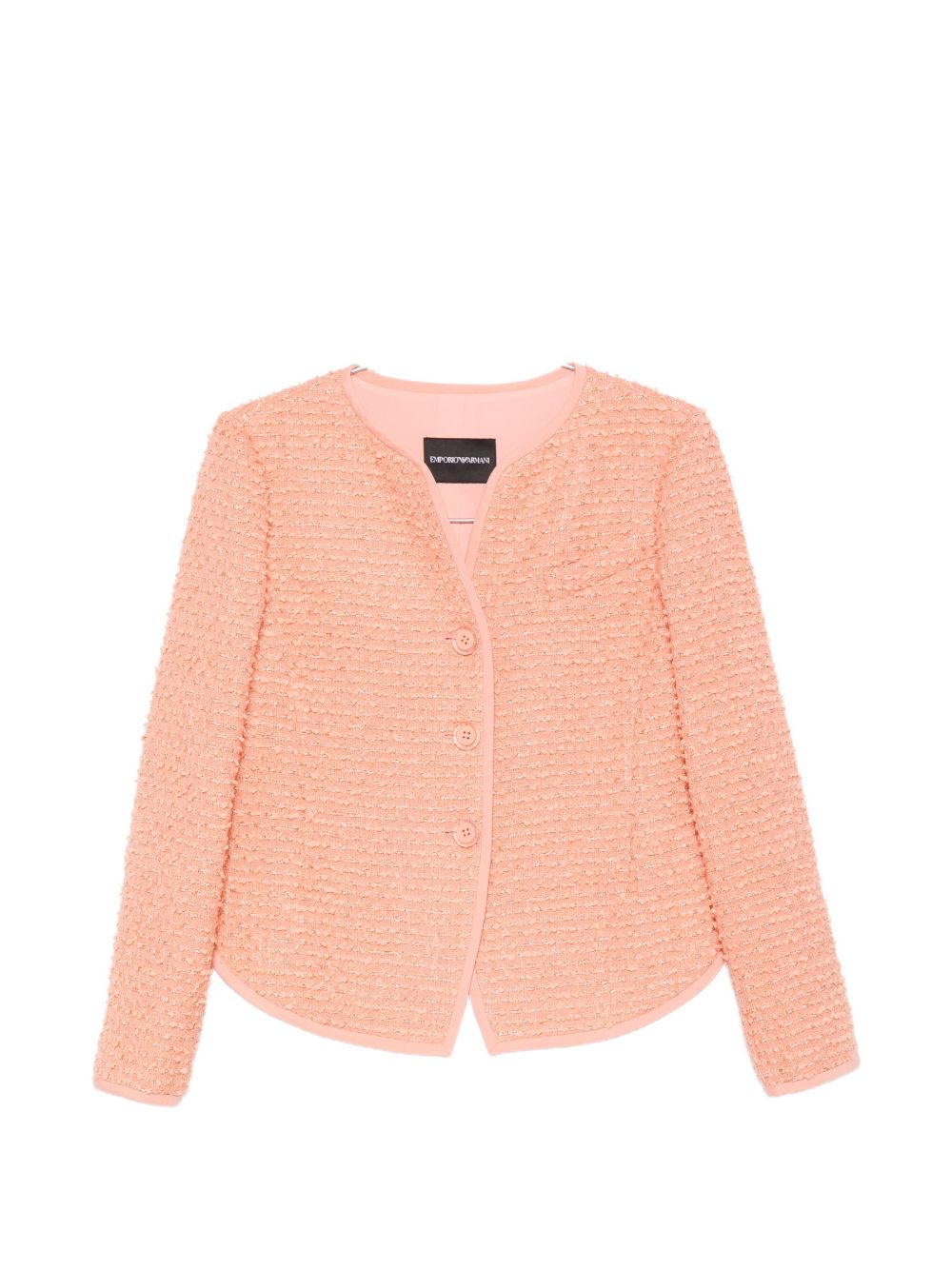 Emporio Armani Wool-Blend Textured Blazer — Peach