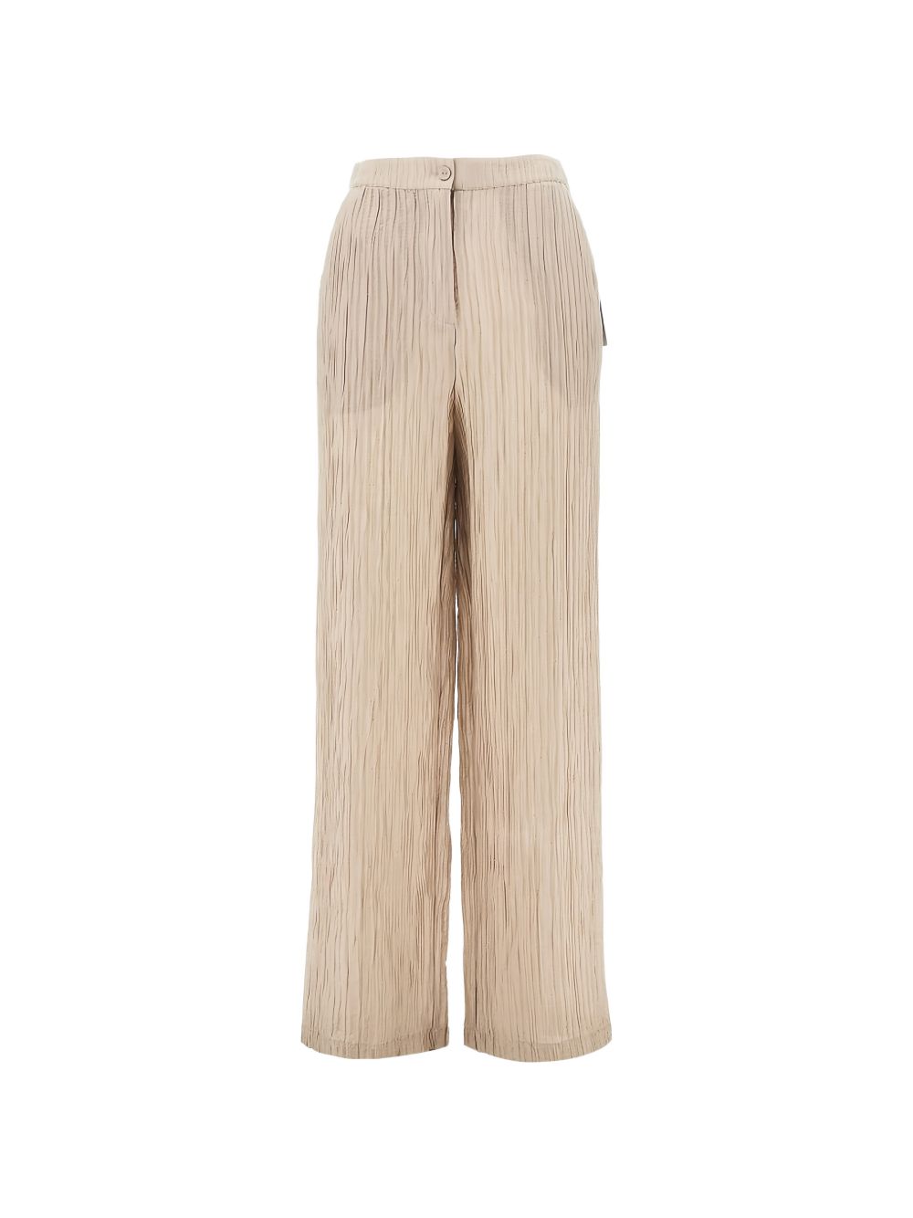 Emporio Armani Pleated Crepe Trousers — Beige