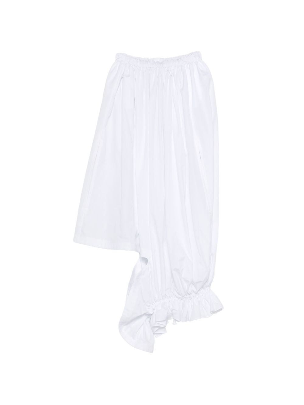 Comme Des Garcons Ruffled Cotton Blouse — White