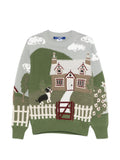 Junya Watanabe Embroidered Cottage Print Sweater — Green