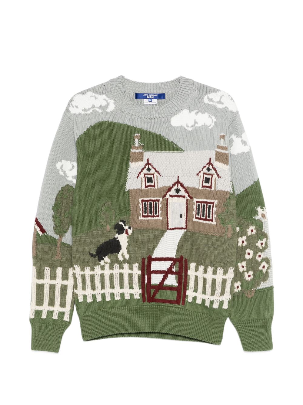 Junya Watanabe Embroidered Cottage Print Sweater — Green