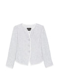 Emporio Armani Textured Wool Blend Blazer — White