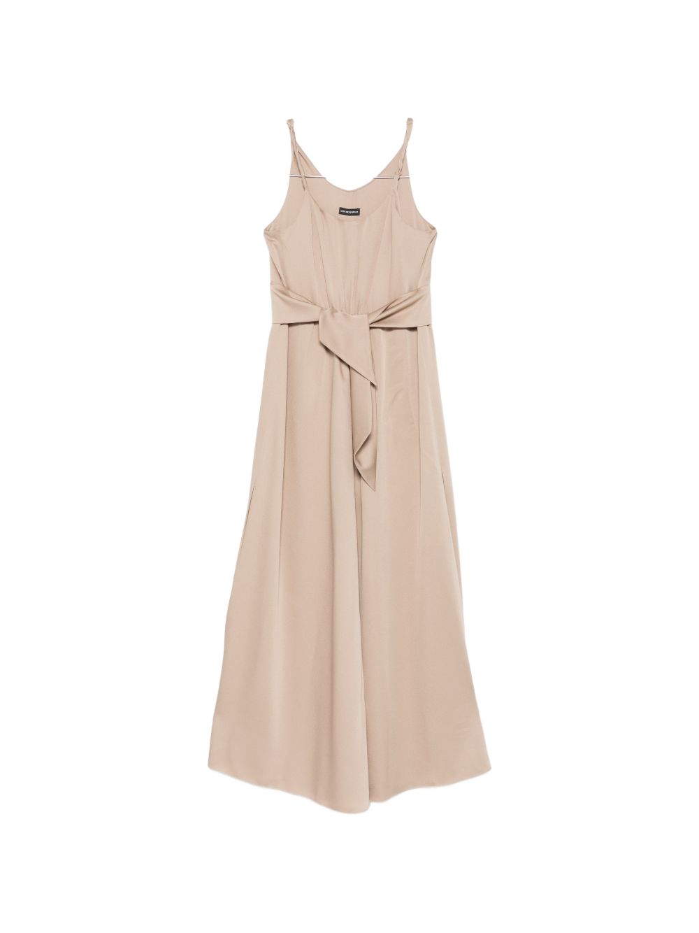 Emporio Armani Tie-Waist Sleeveless Dress — Beige