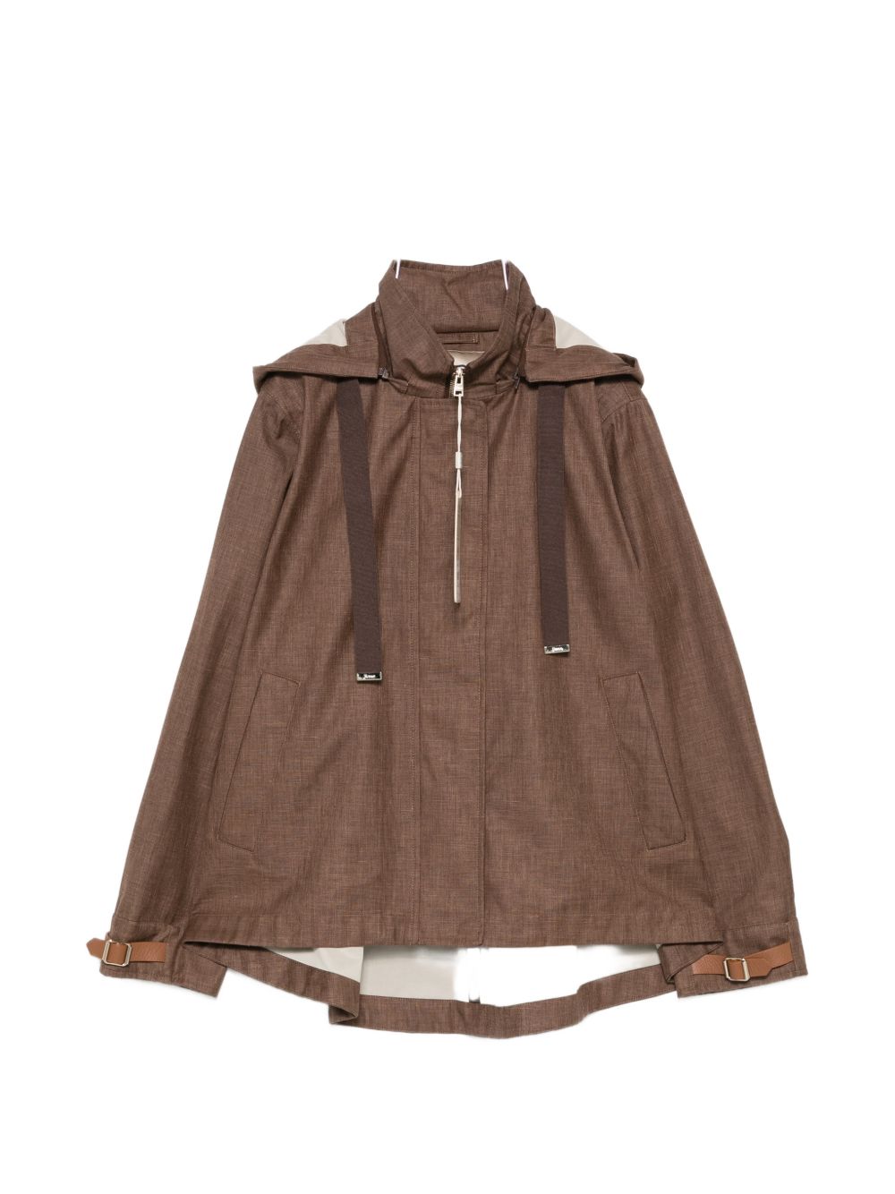 HERNO Hooded Blouson Hooded Jacket — Brown