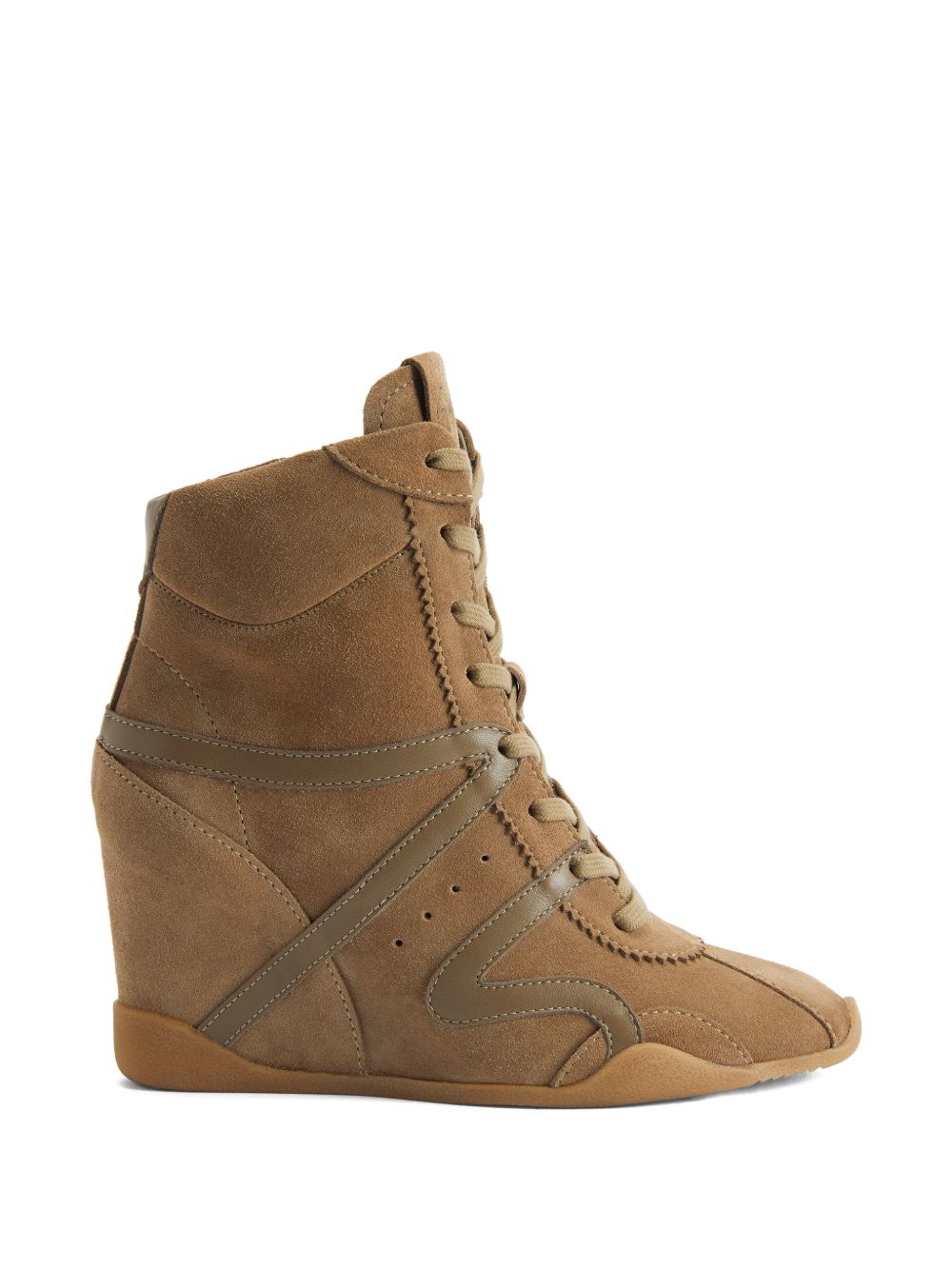 Giuseppe Zanotti Suede Wedge Boot — Brown