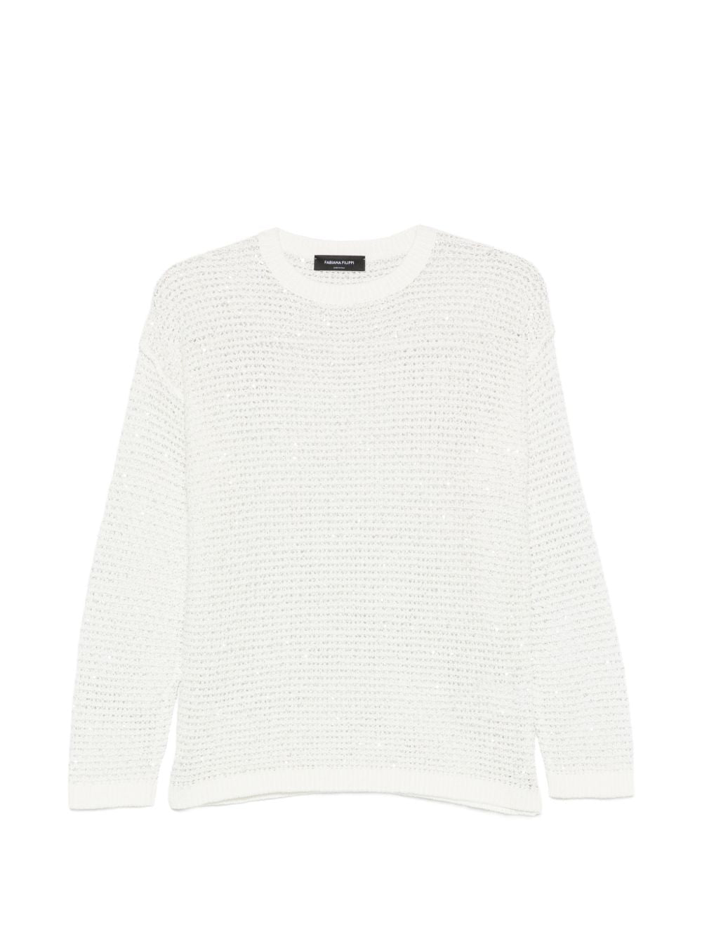 Fabiana Filippi Cotton Crewneck Sweater — Off-White
