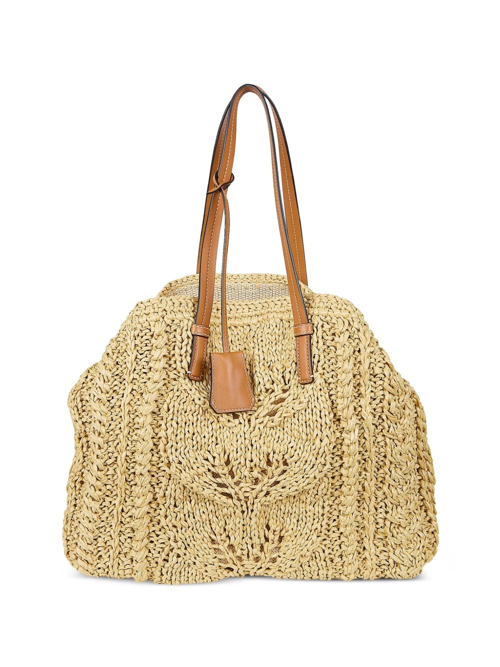 Ermanno Scervino Woven Raffia Tote Bag — Yellow
