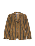 Alberto Biani Striped Silk Blazer — Brown