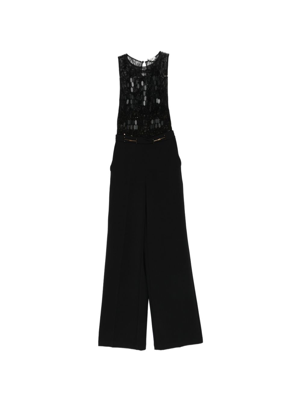 Elisabetta Franchi Sequin-Embellished Jumpsuit — Black