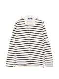 Junya Watanabe Striped Cotton Polo Shirt — Navy