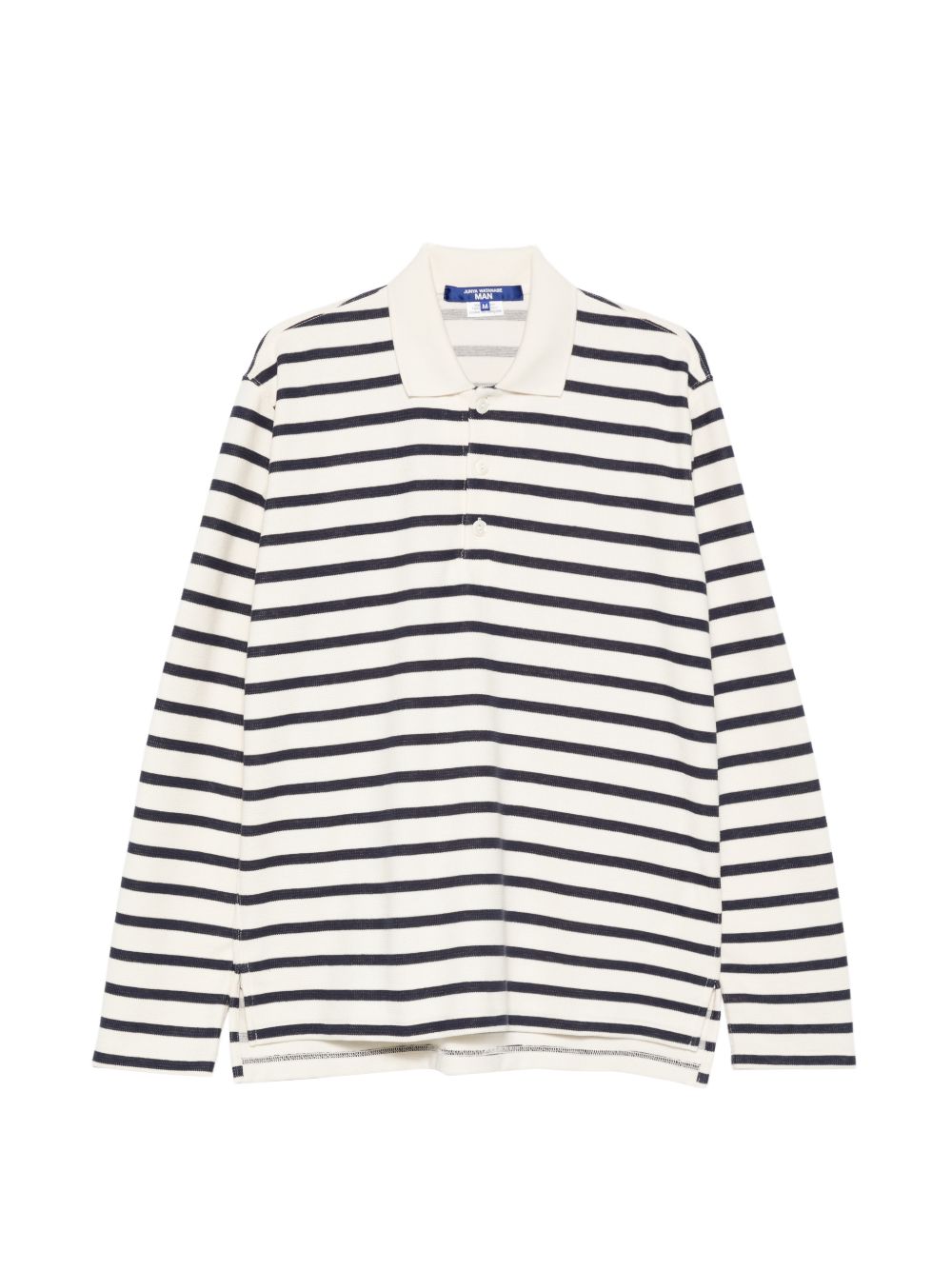Junya Watanabe Striped Cotton Polo Shirt — Navy