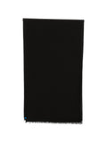 Emporio Armani Fringed Cotton Blend Scarf — Black