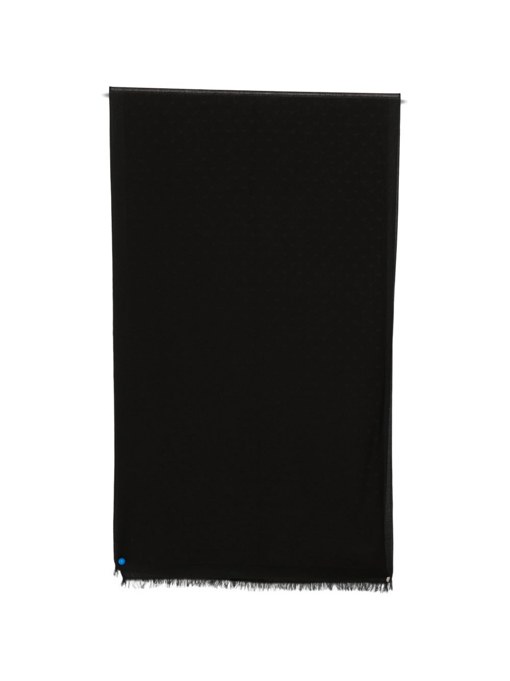 Emporio Armani Fringed Cotton Blend Scarf — Black