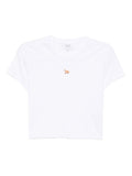 Maison Kitsuné Baby Fox-Embroidered Cotton T-Shirt — White