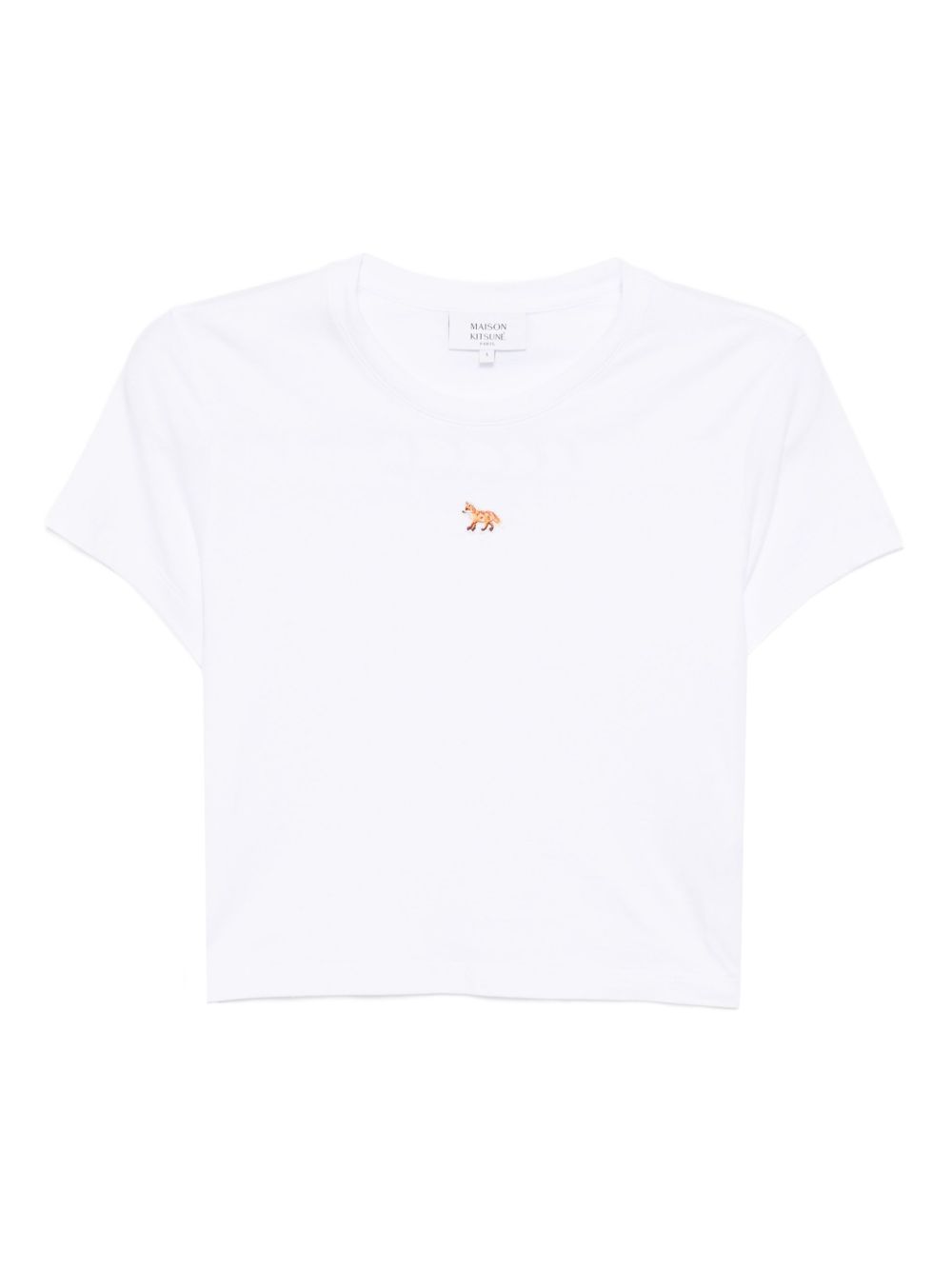 Maison Kitsuné Baby Fox-Embroidered Cotton T-Shirt — White
