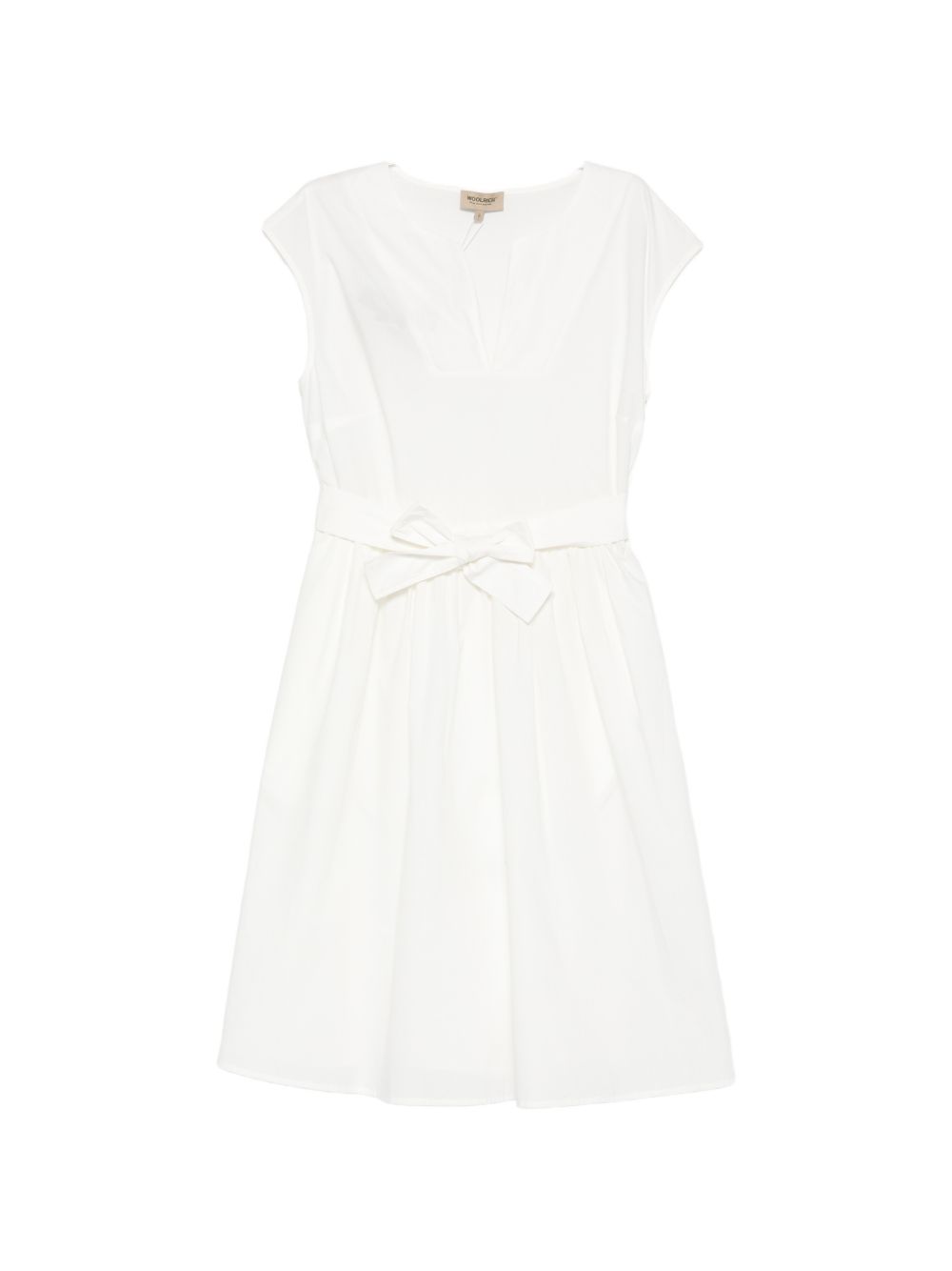Woolrich V-Neck Cotton Dress — Off-white