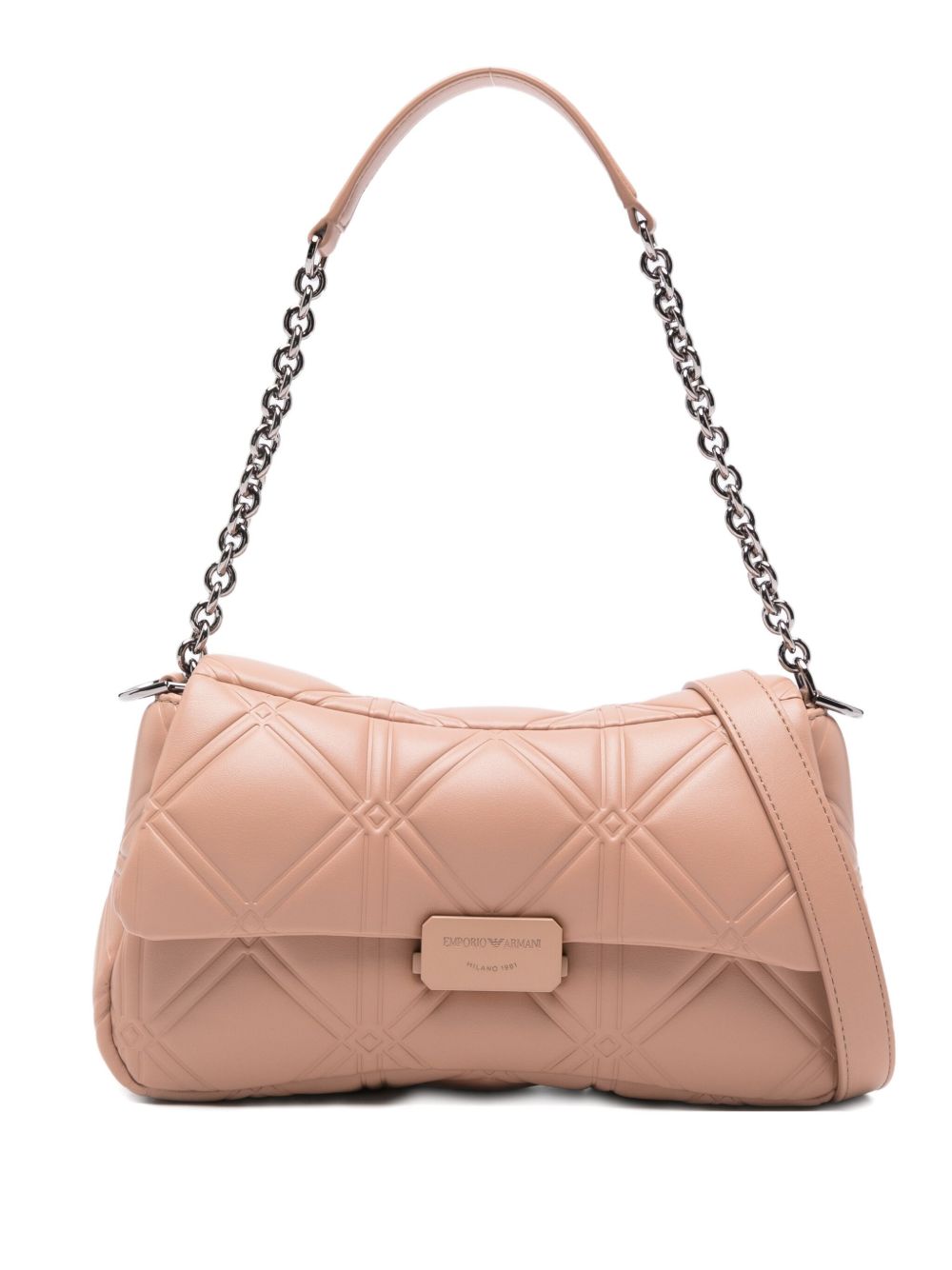 Emporio Armani Quilted Leather Shoulder Bag — Beige
