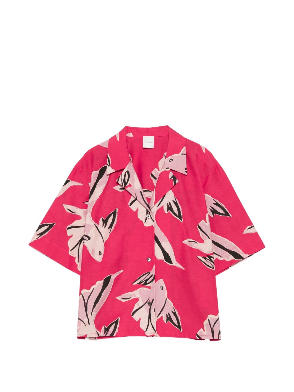 Paul Smith Pink Fish-Print Cotton Shirt — Pink