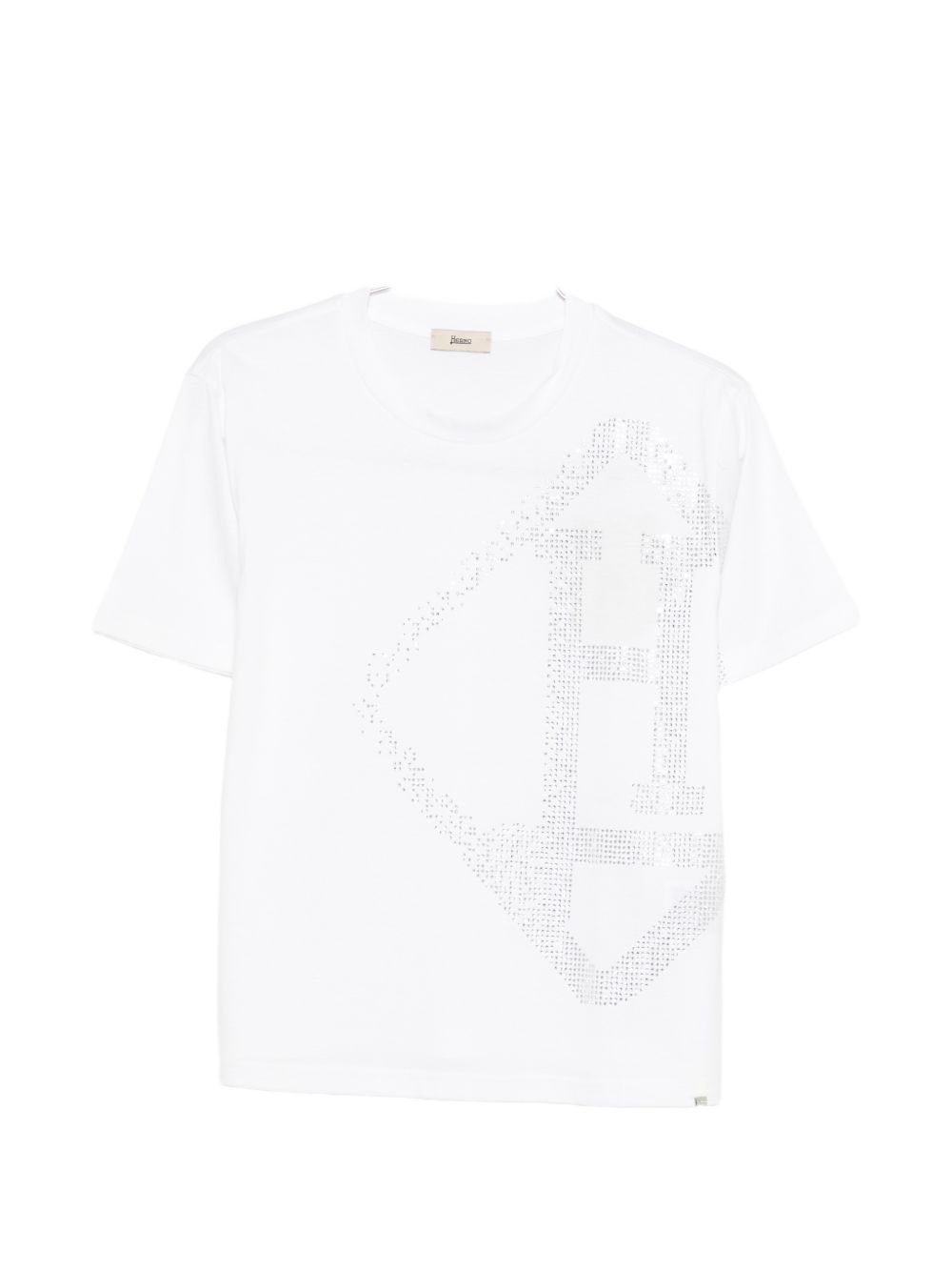 HERNO Rhinestone Logo T-Shirt — White