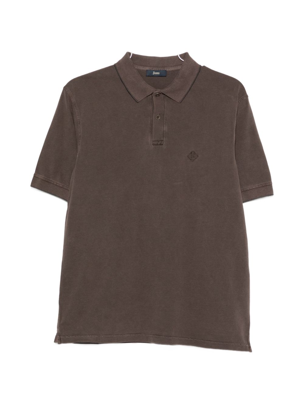 HERNO Logo-Embroidered Cotton Polo Shirt — Brown