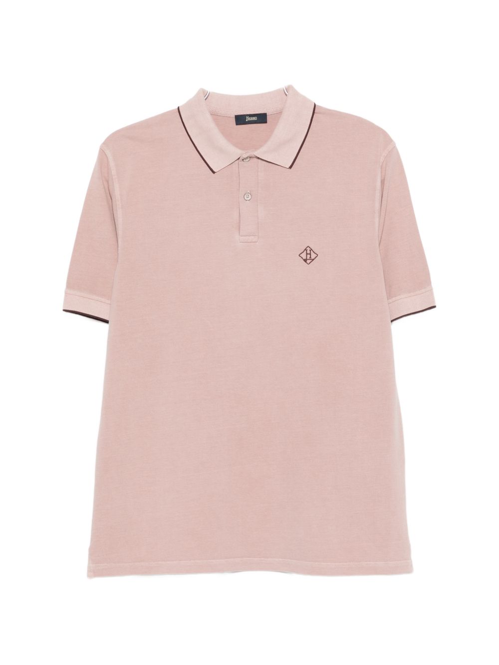 HERNO Logo-Embroidered Cotton Polo Shirt — Blush
