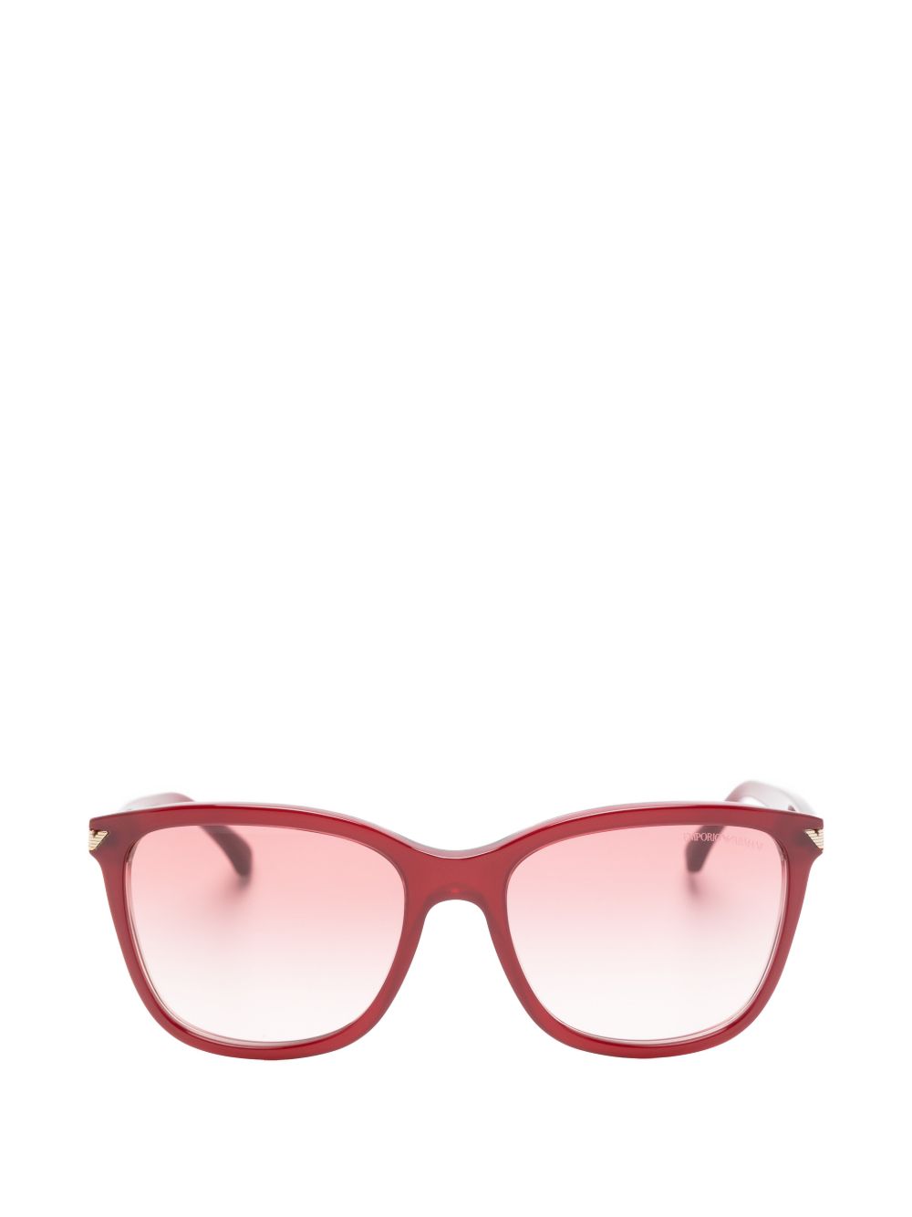 Emporio Armani Tinted Square Frame Sunglasses — Burgundy