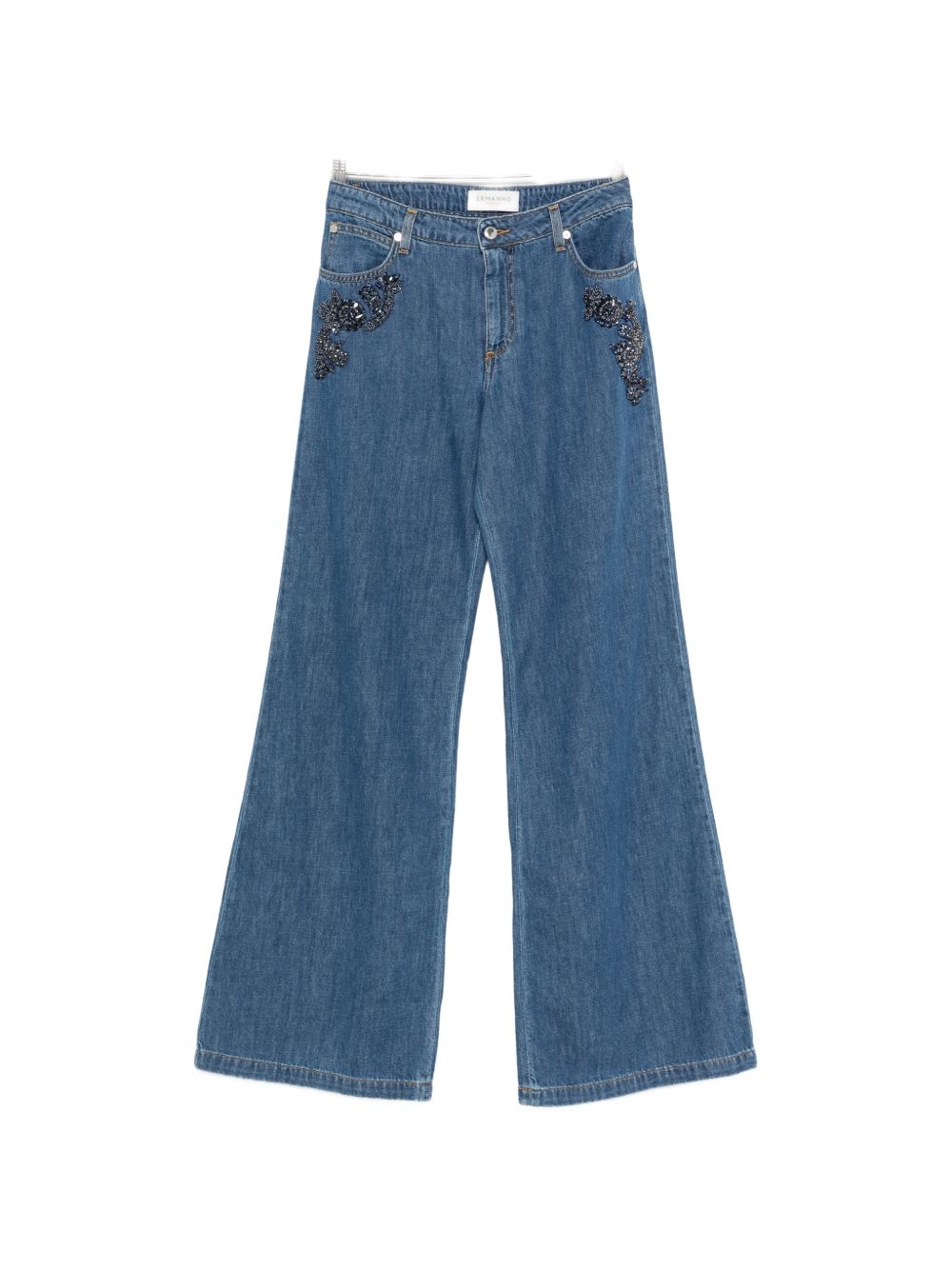 Ermanno Firenze Crystal-Embellished Flared Jeans — Blue